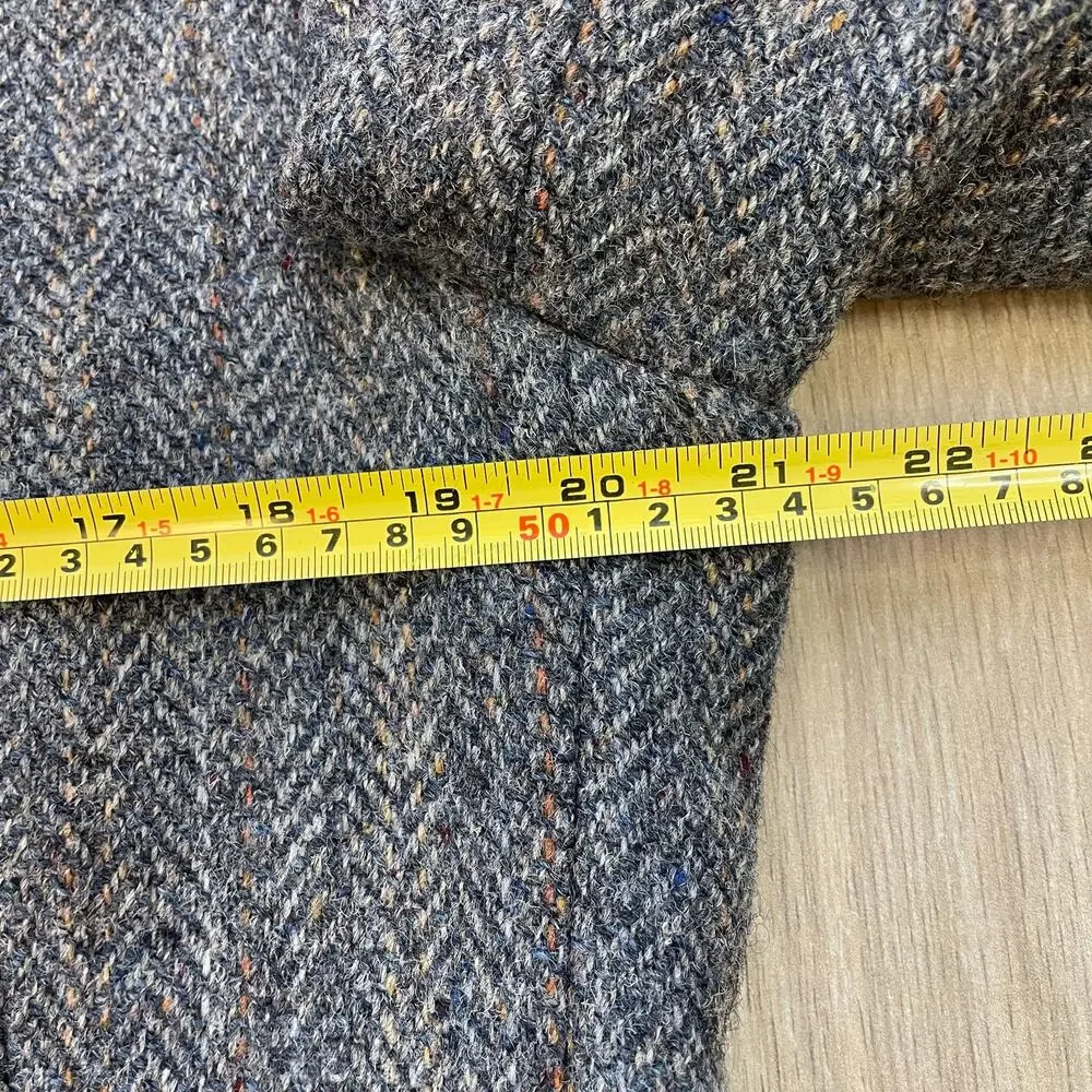 Harris Tweed Kuppenheimer Sport Coat 40R Gray 100% Wool USA Blazer Jacket